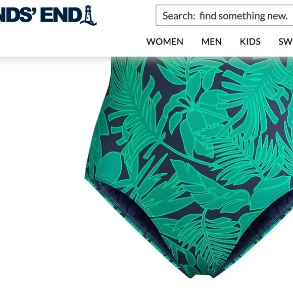 🌸 NWT Lands' End Swimsuit in Emerald Palm Foliage (SIZE M) - Picture 6 of 12